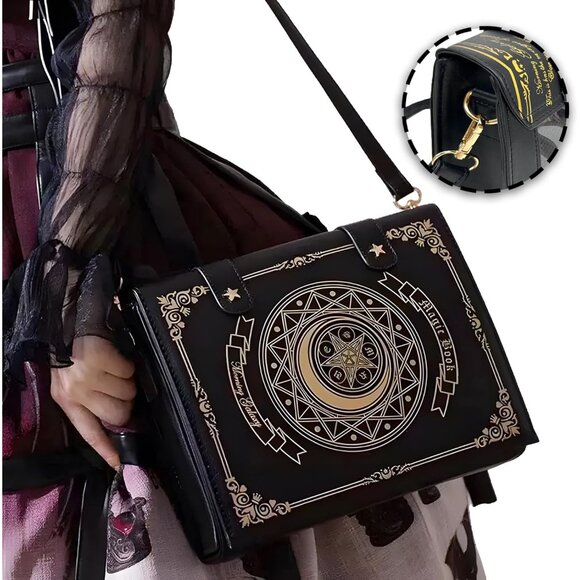 Cute Black Ita Bag with Pin Display - Adjustable Crossbody for Anime Lovers - Picture 2 of 6